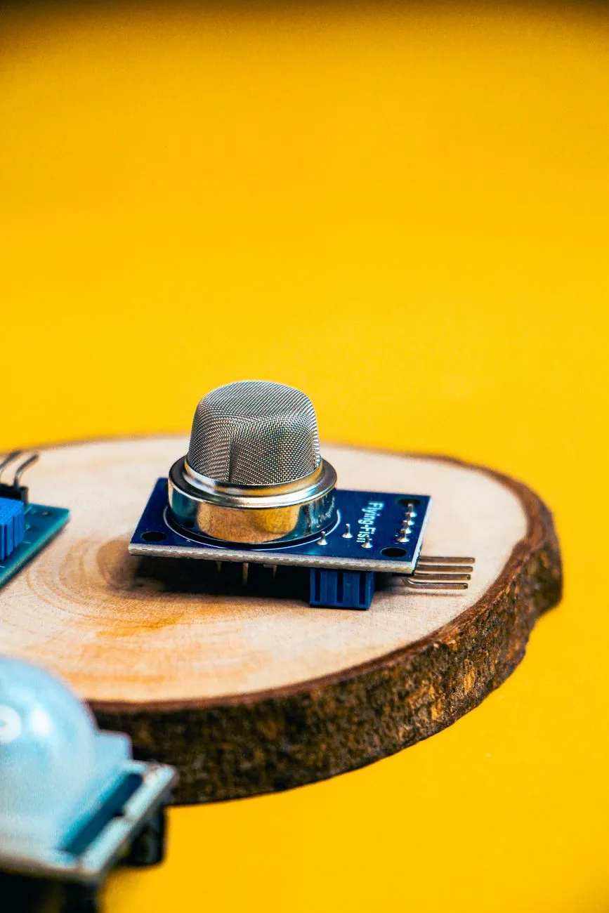 Close-up of a graphene-based haptic sensor array