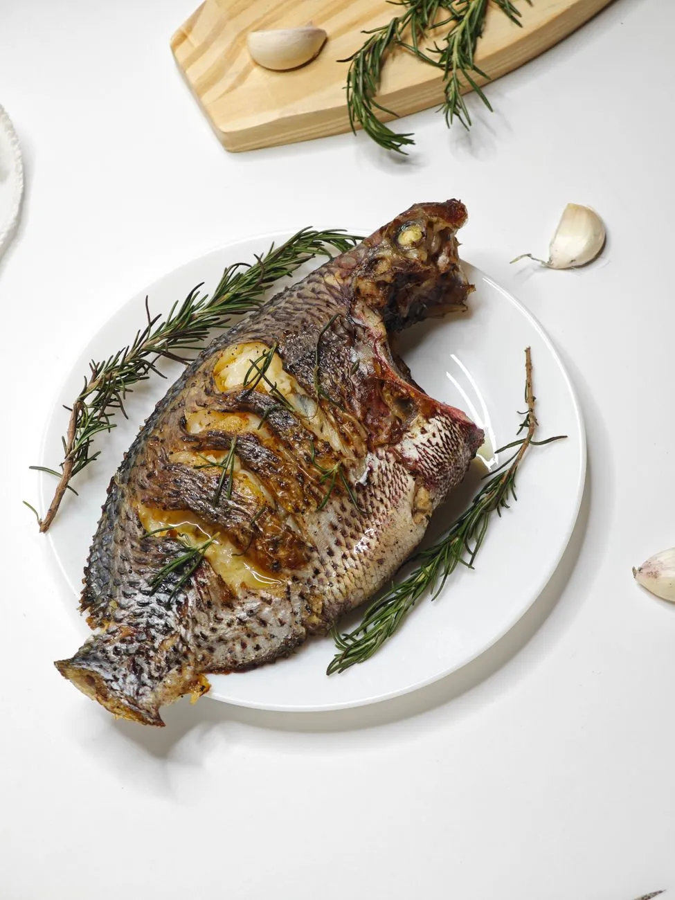 Roasted Mediterranean cod dish, gourmet healthy plating, culinary masterpiece
