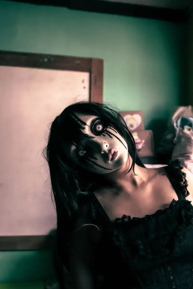 Gothic horror elements with a portrait