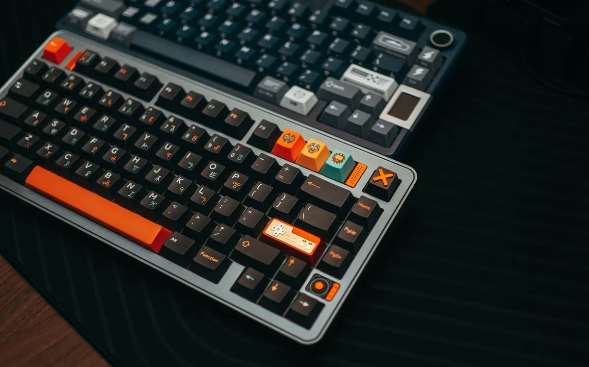 Custom keycaps on a mechanical keyboard