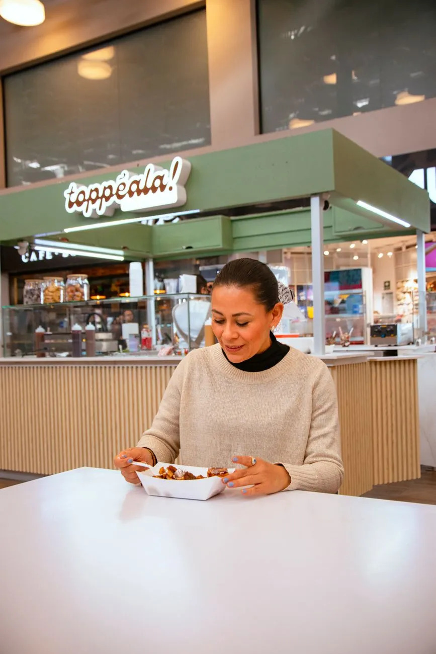 Time Out Market in Lisbon with diverse food stalls
