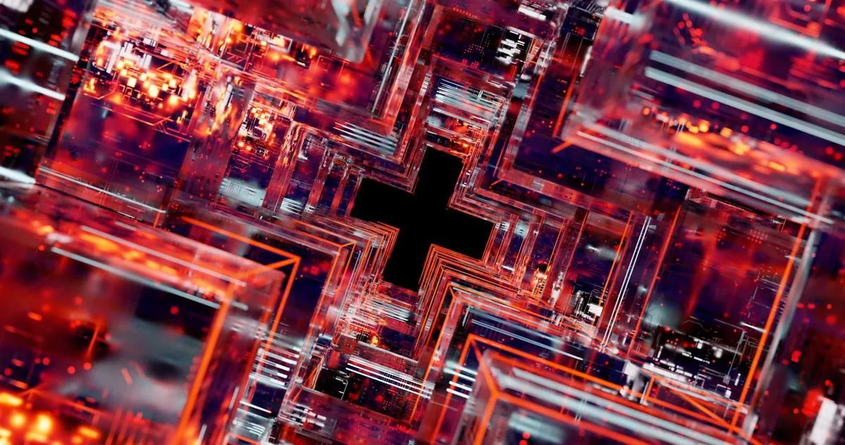 A representation of neural network layers in a glass box