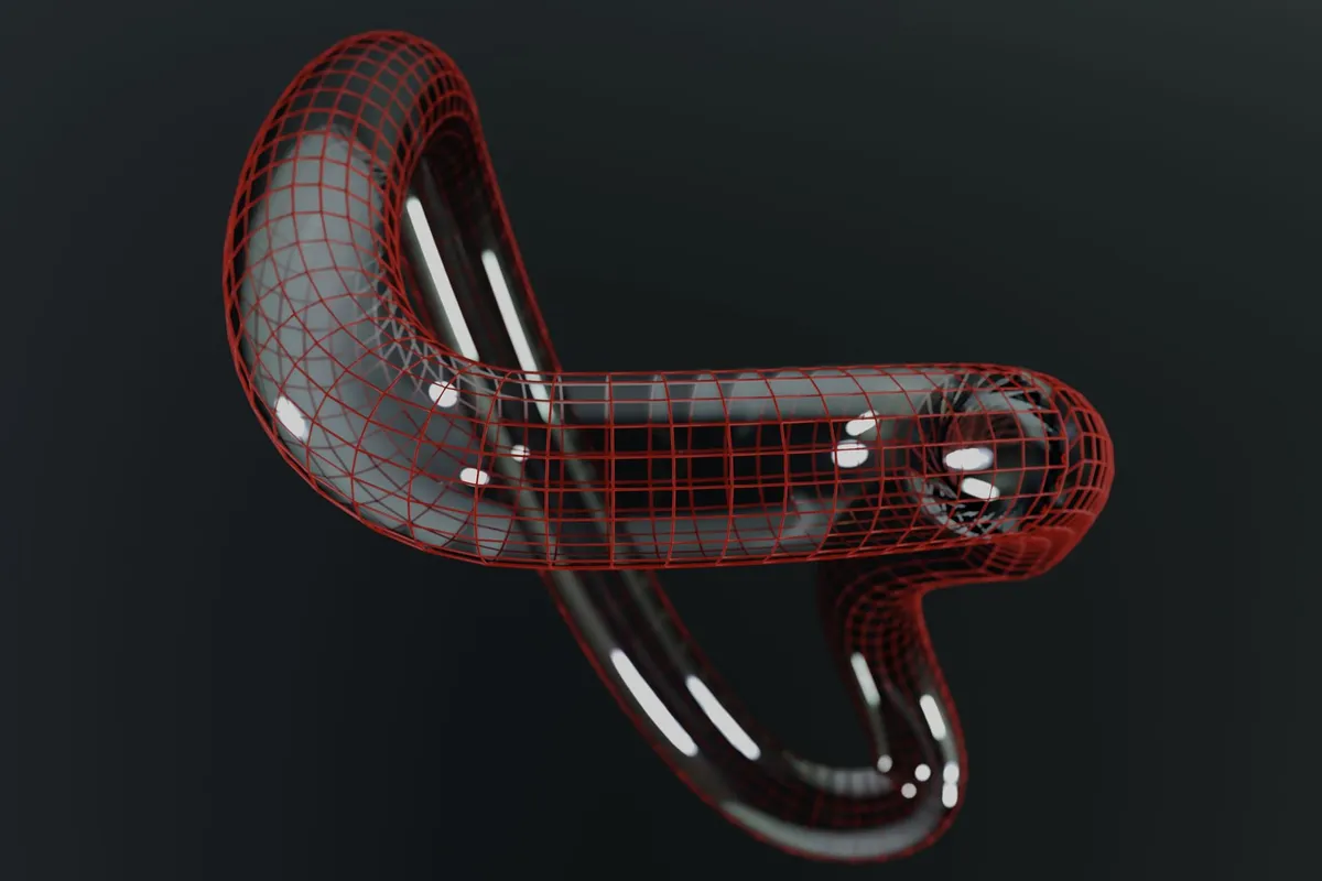 A detailed 3D mesh being processed by a computer system