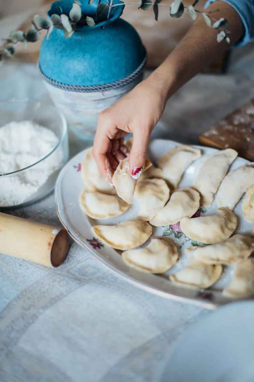 Assortment of pierogi on a plate