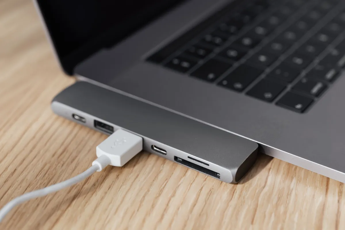 USB-C port on a laptop