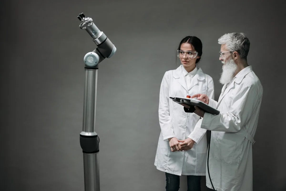 Robotic arm handling DNA vials