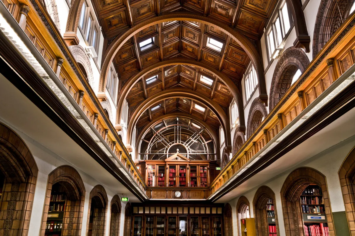 Historic New York Public Library reading room