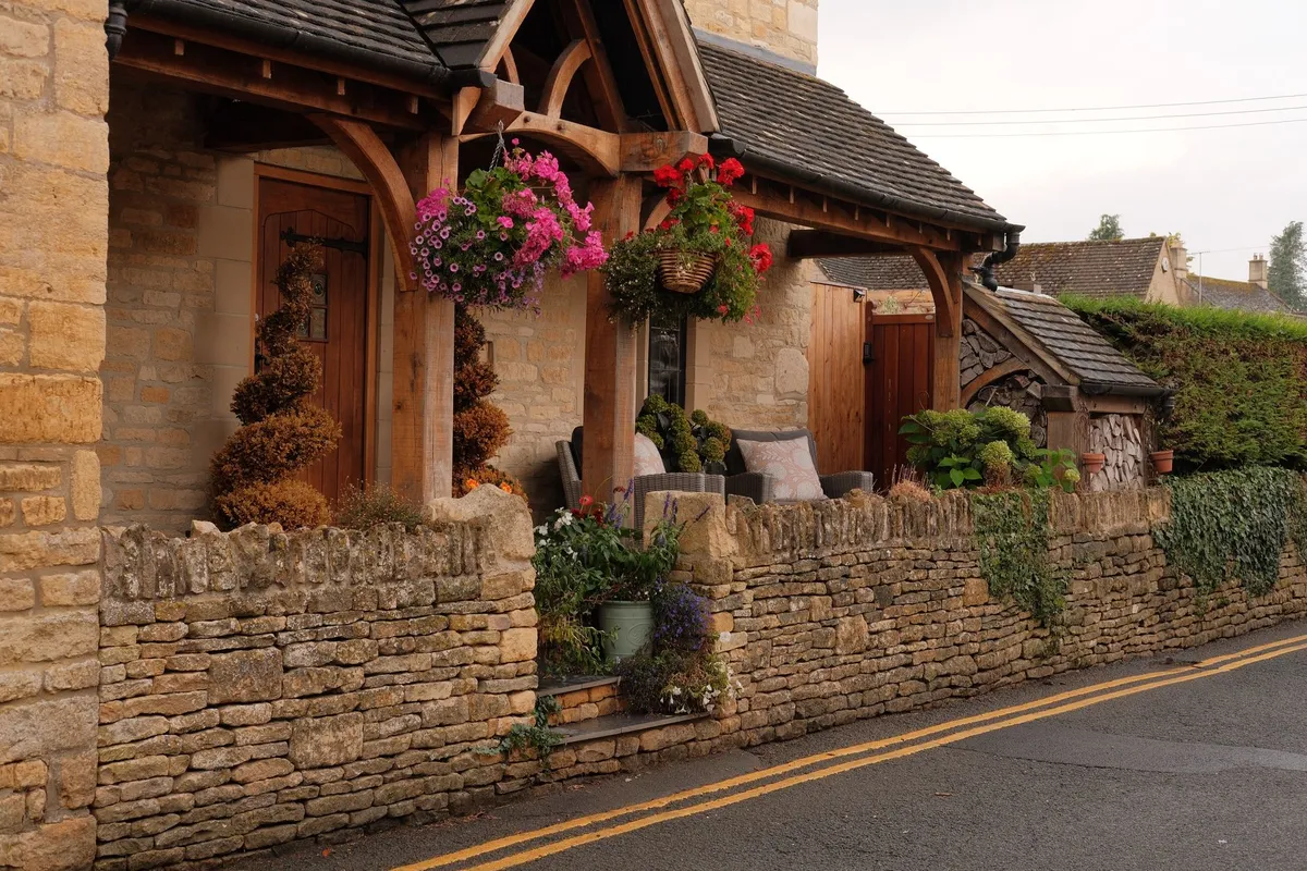 English countryside farm stay with stone cottage